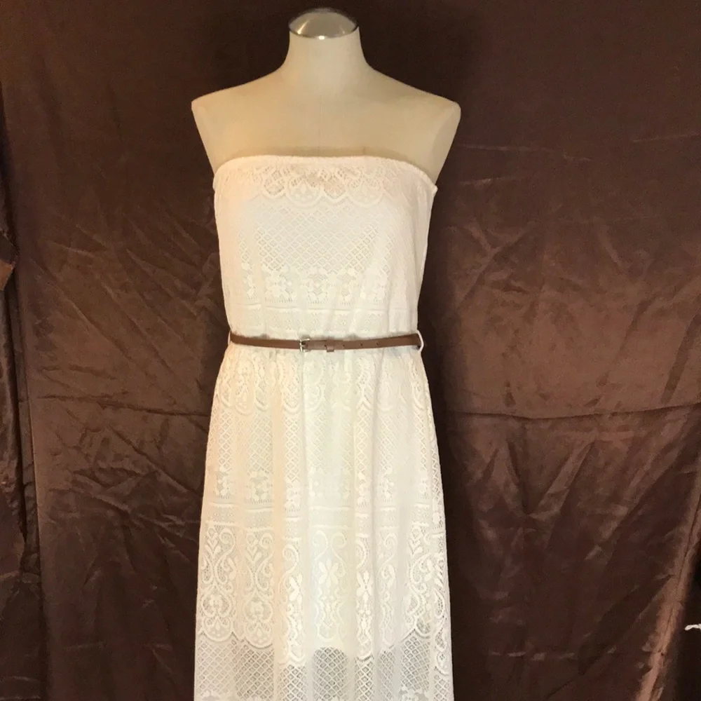 cream dress with brown belt The Great X Stetson main image 0